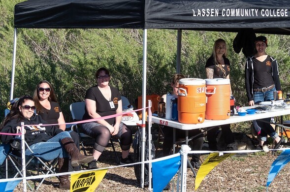 50K aid station by Lassen College Nursing students at the Paiute Meadows Trail Run