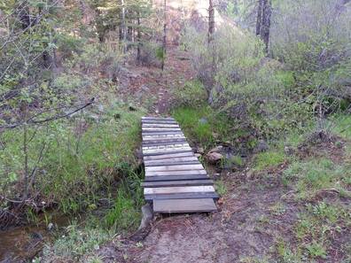 Rickety bridge on the 50K course above Desmond Meadows, Susanville, CA